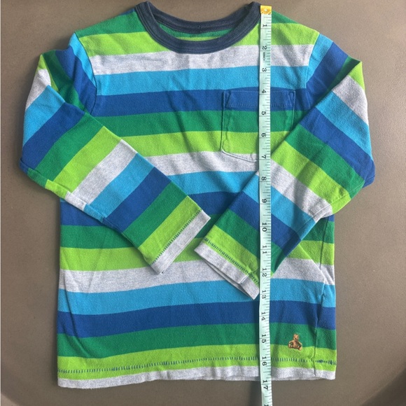 GAP Baby Gap Kids Long Sleeve Shirt - Blue, Green, and White Stripes Size 5 - Picture 6 of 6
